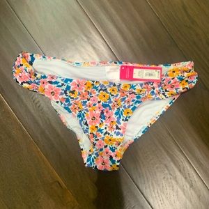 Floral ruched bikini bottom